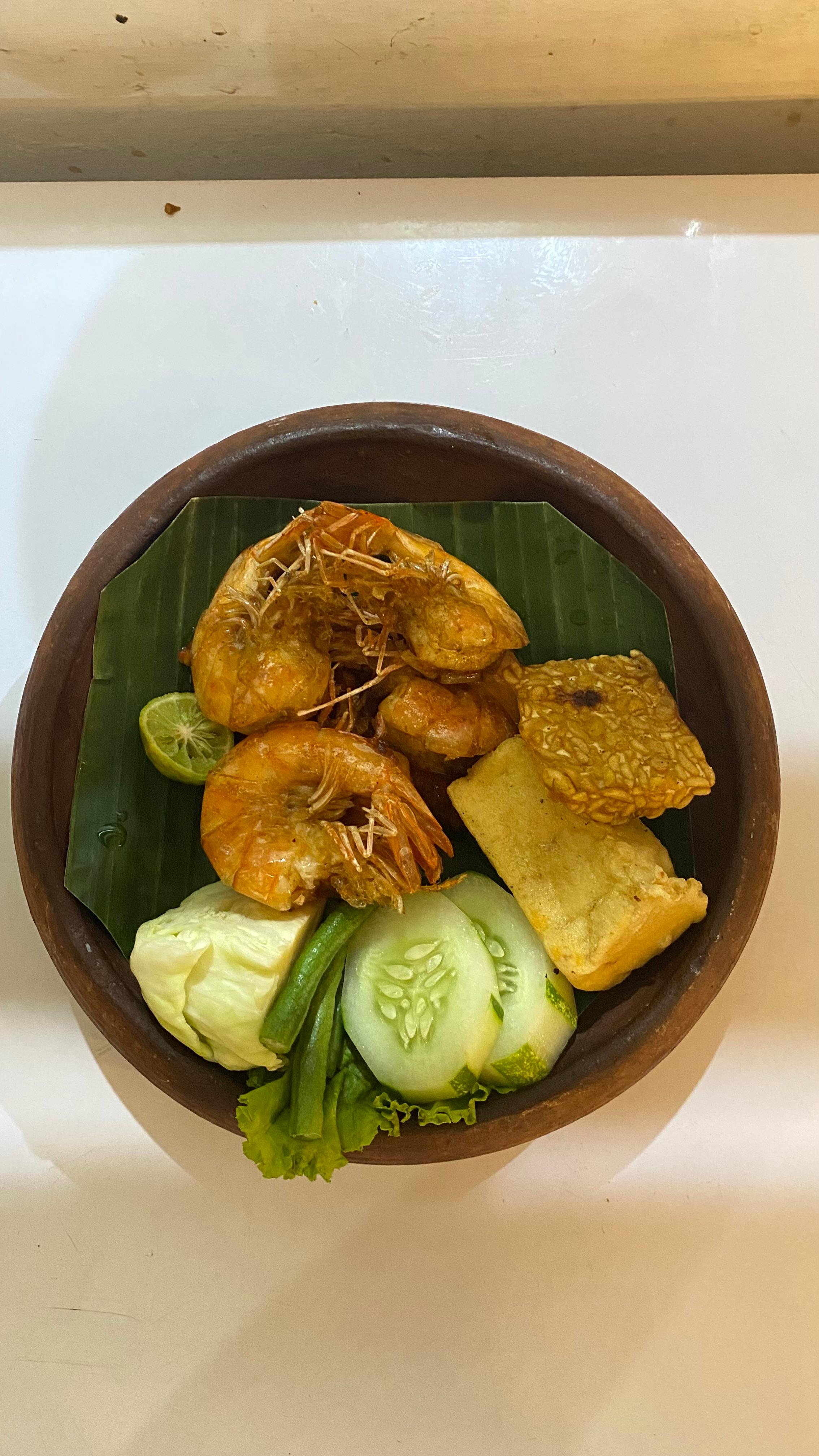 Nasi Penyetan Udang